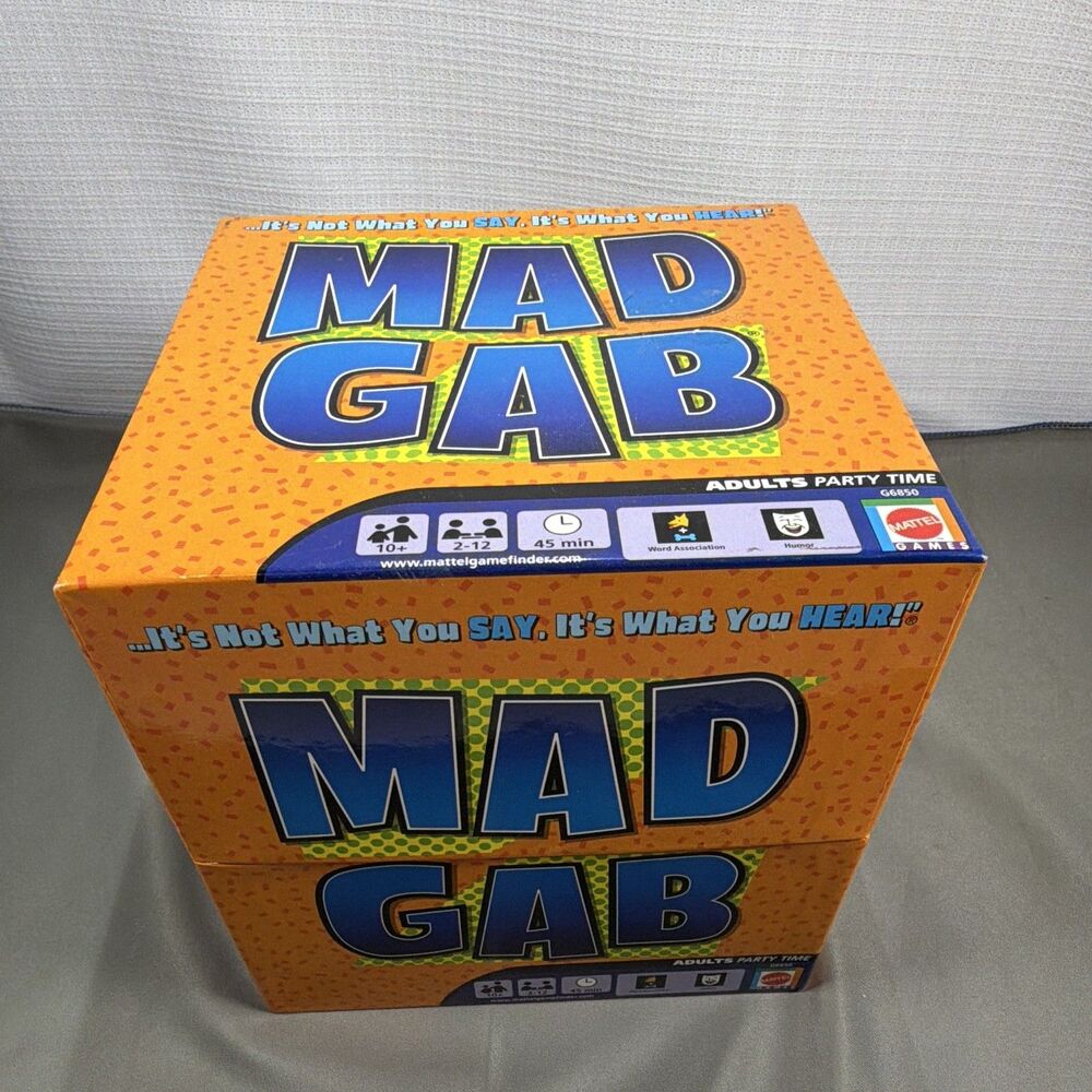 Mattel Games Mad Gab Word Association Party Game COMPLETE Team Play 2005 G6850